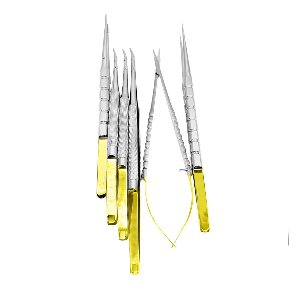 Micro Surgery Needle Holders-Scissors-Forceps Set CVD – Premium Curved Surgical Instrument Collection 1 Micro Surgery Needle Holders-Scissors-Forceps Set CVD – Premium Curved Surgical Instrument Collection