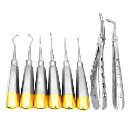 SPADE ROOT TIP KIT – 6 Elevators and 2 Root Forceps – Dental Surgical Instrument