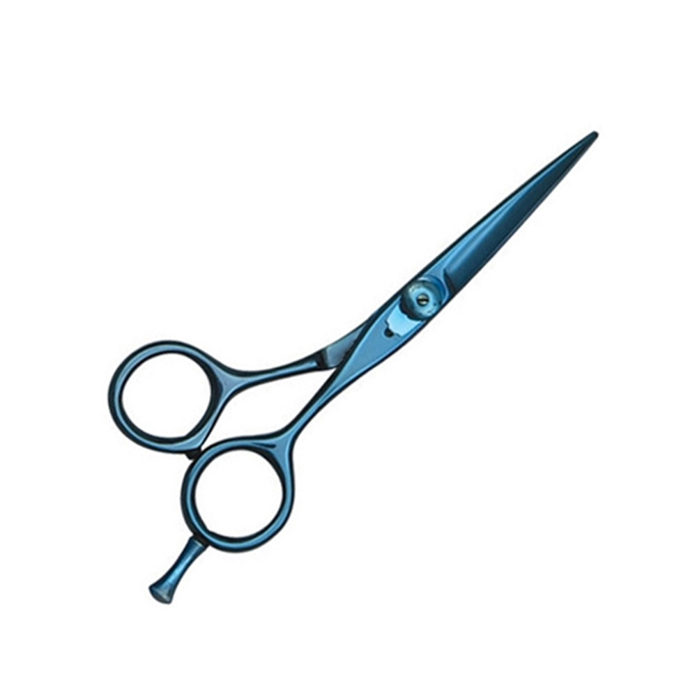 Blue Titanium Professional Barber Scissors with Finger Rest 1 Blue Titanium Professional Barber Scissors with Finger Rest
