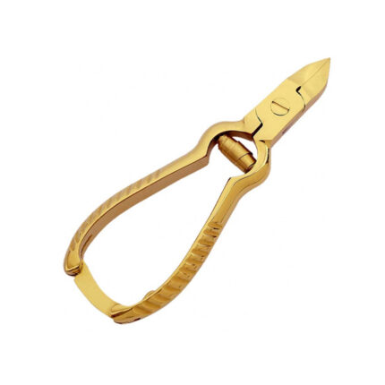 Gold Plated Barrel Spring Nail Nippers With Handle Lock
